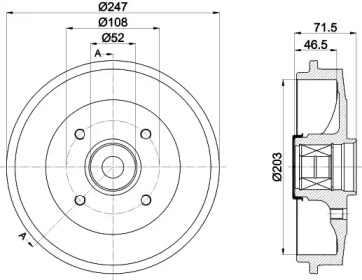 HELLA PAGID 8dt355302781 -  Тормозной барабан
